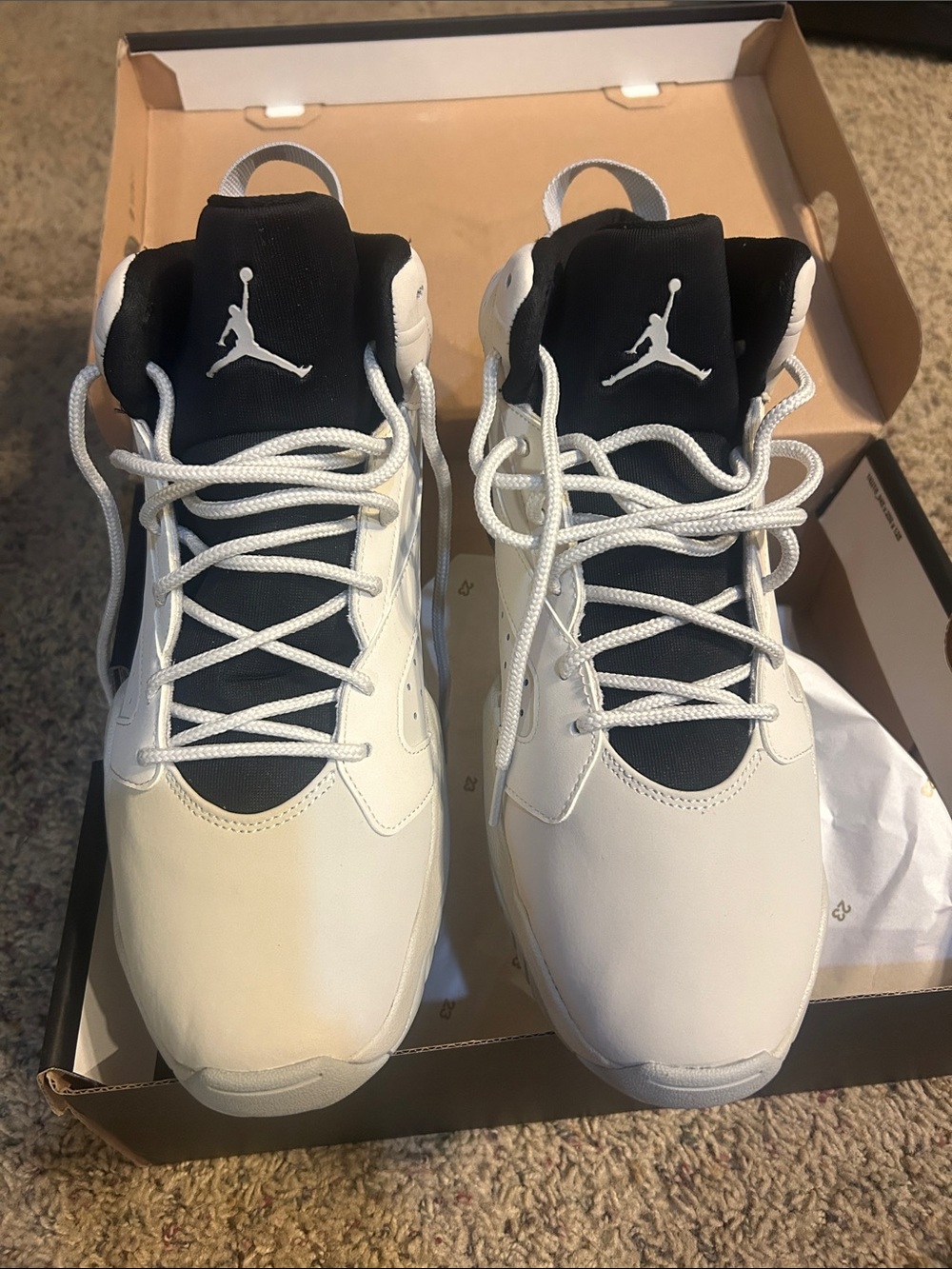 Jordan Men’s White and Black Basketball Sneakers